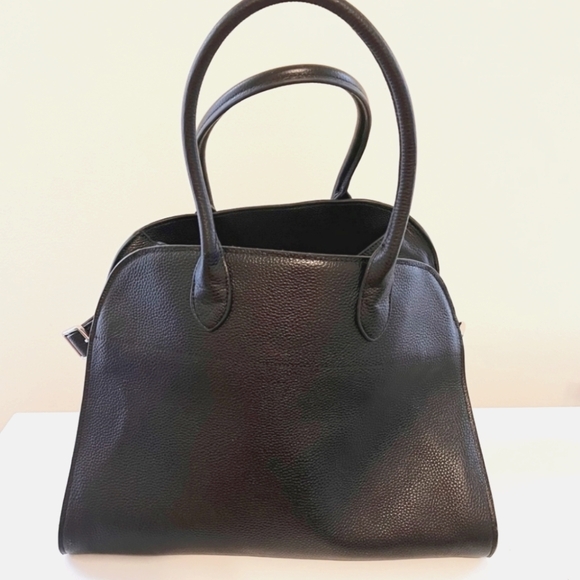 Black Leather Silver Side Buckles Bag - Picture 1 of 4
